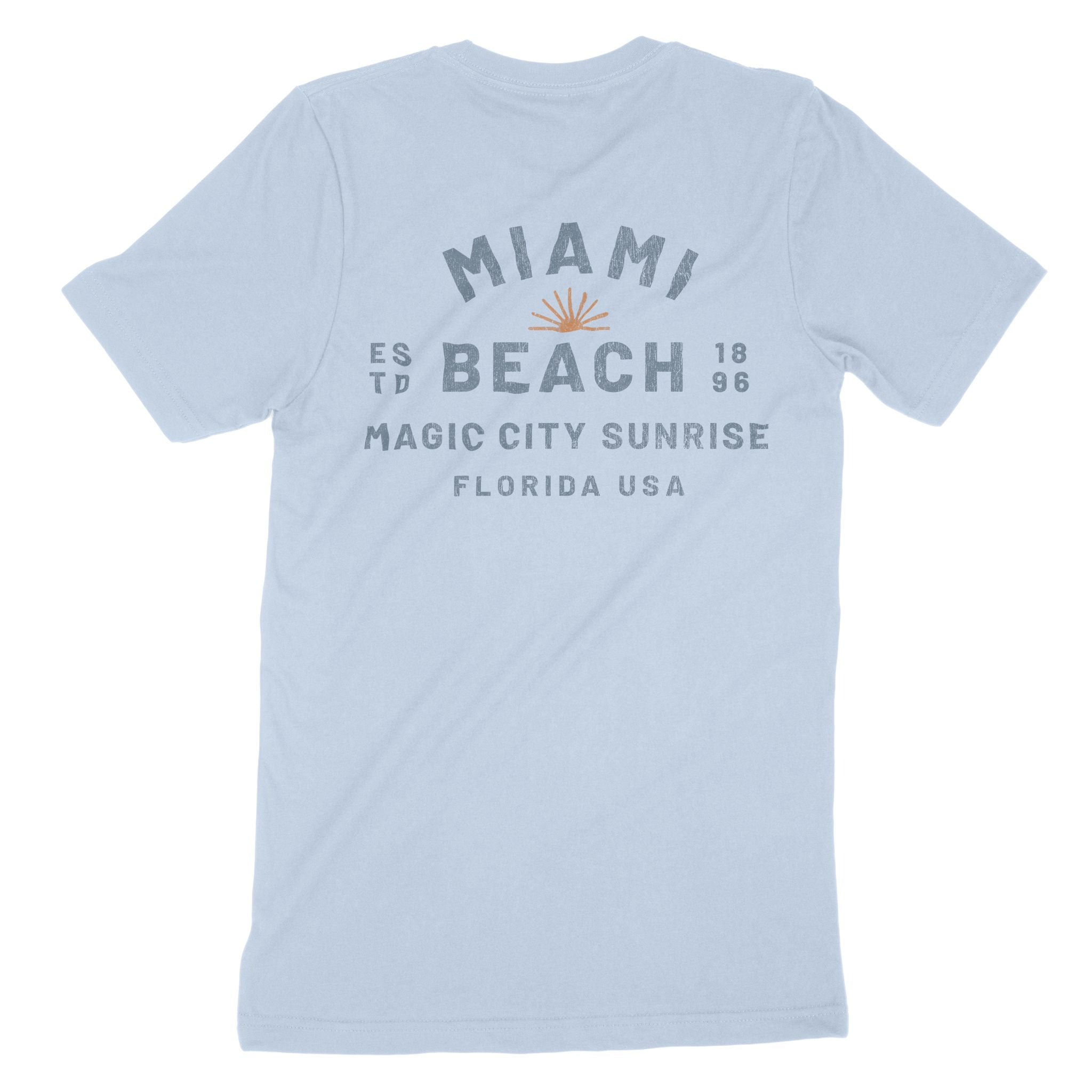 Miami Sun Day T-Shirt Baby Blue back