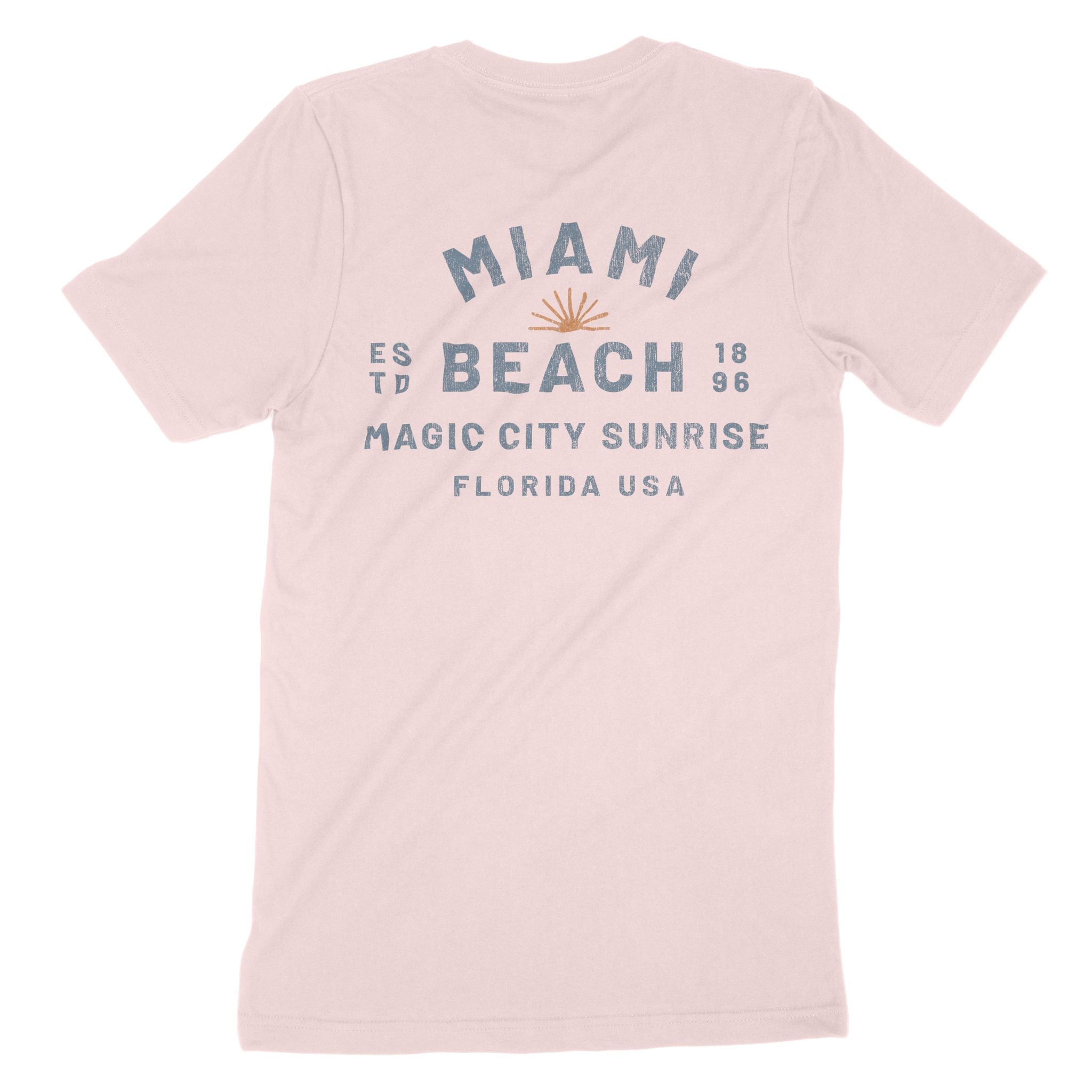 Miami Sun Day T-Shirt Soft Pink back