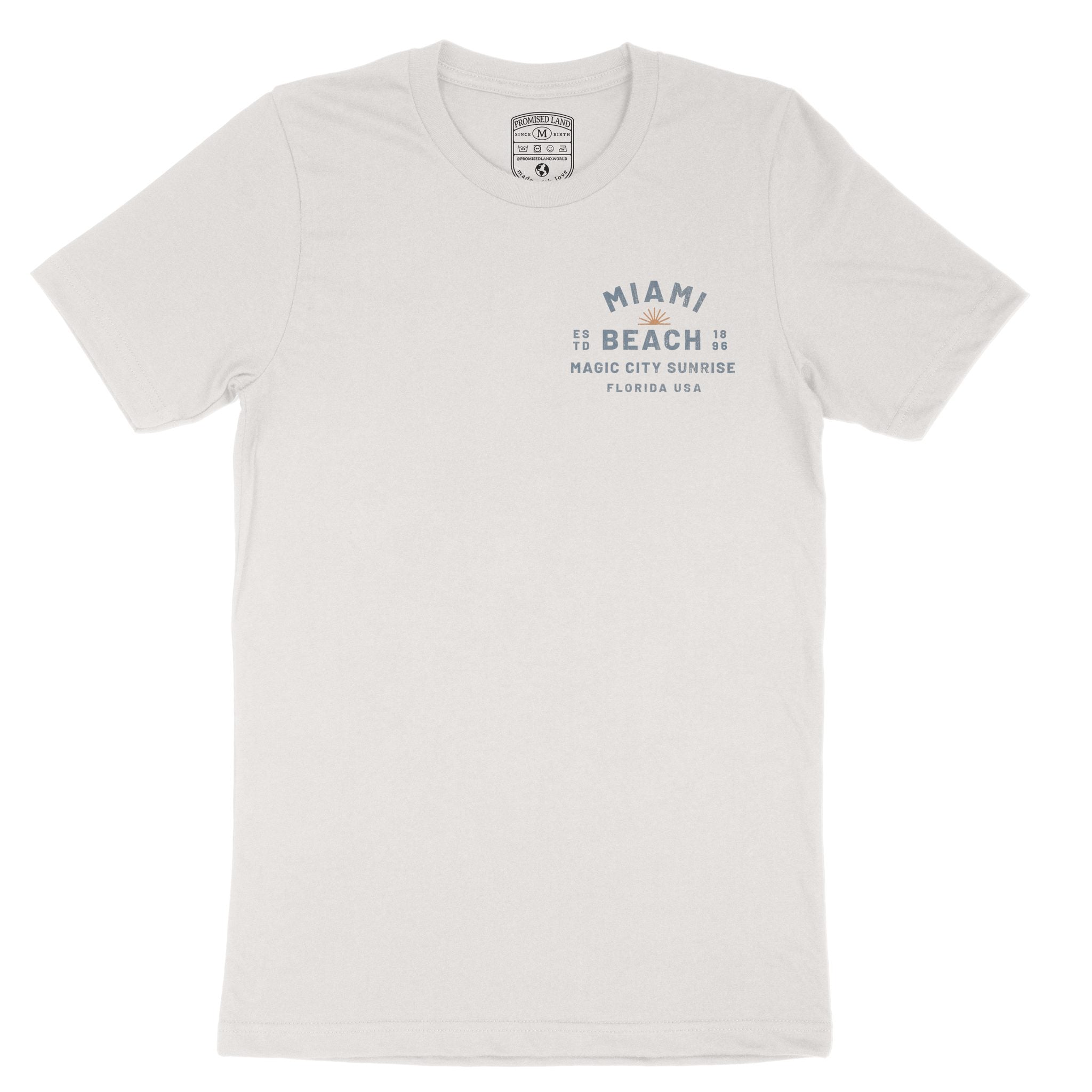 Miami Sun Day T-Shirt Vintage White front