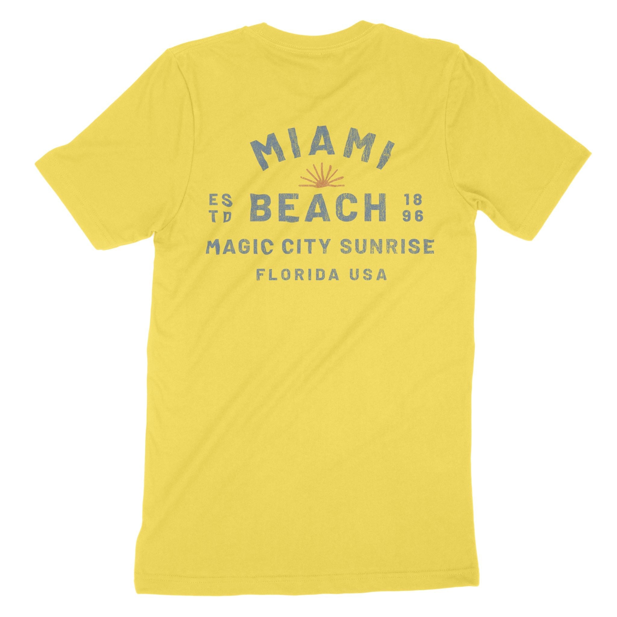 Miami Sun Day T-Shirt Yellow back