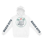 Miami Hoodie in White - front-sleeves view