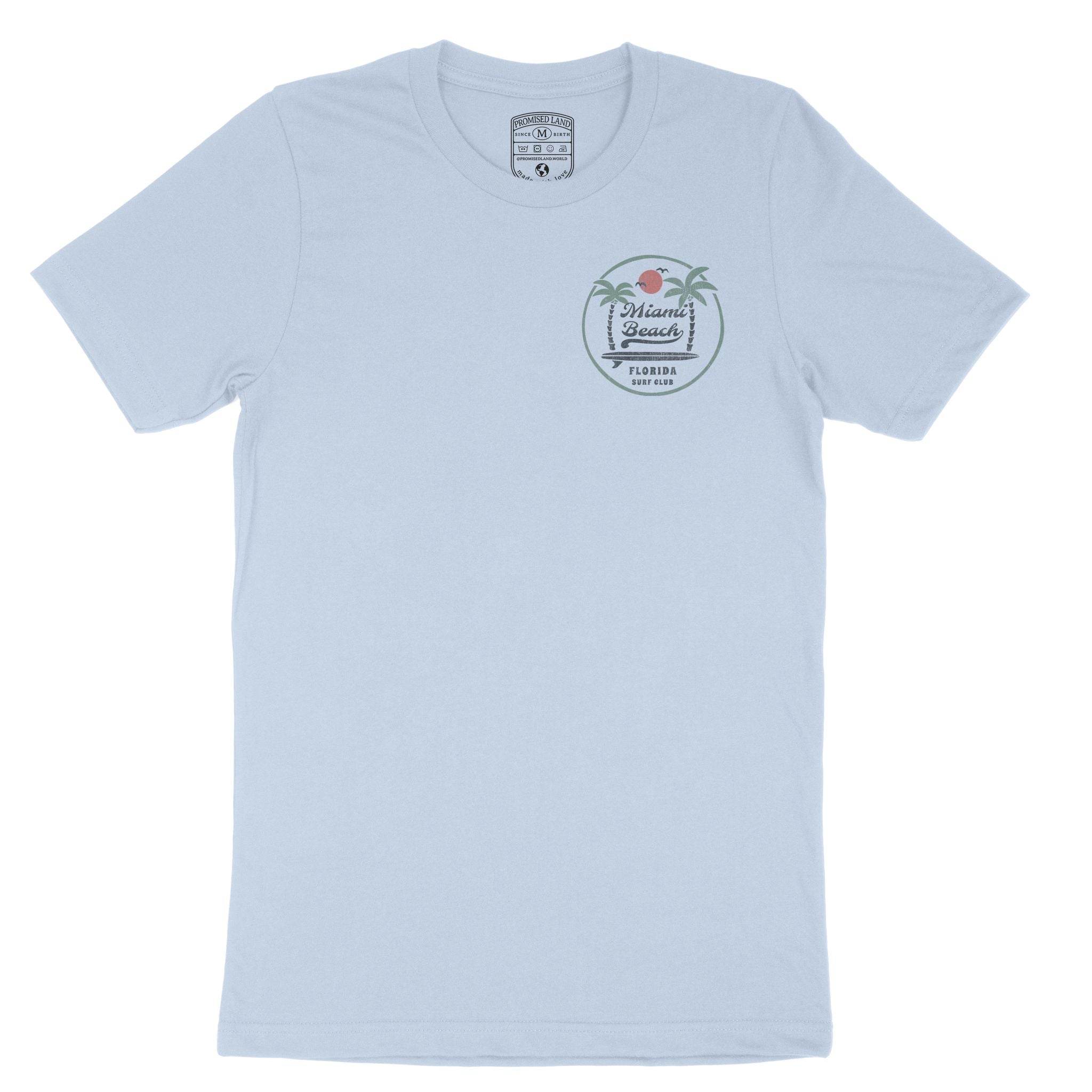 Miami Palm Palm T-Shirt Baby Blue front
