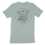 Miami Palm Palm T-Shirt Dusty Blue back