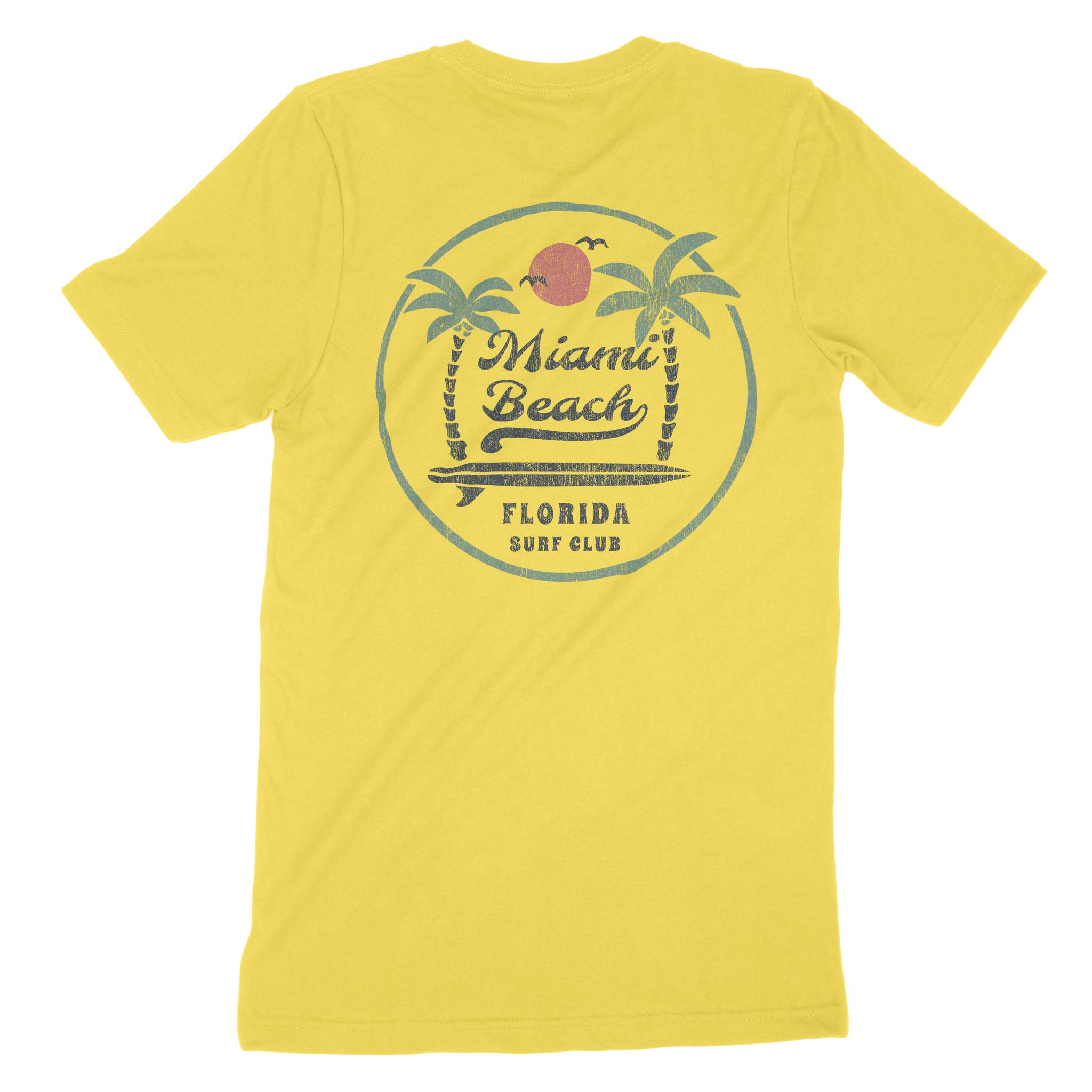 Miami Palm Palm T-Shirt Yellow back