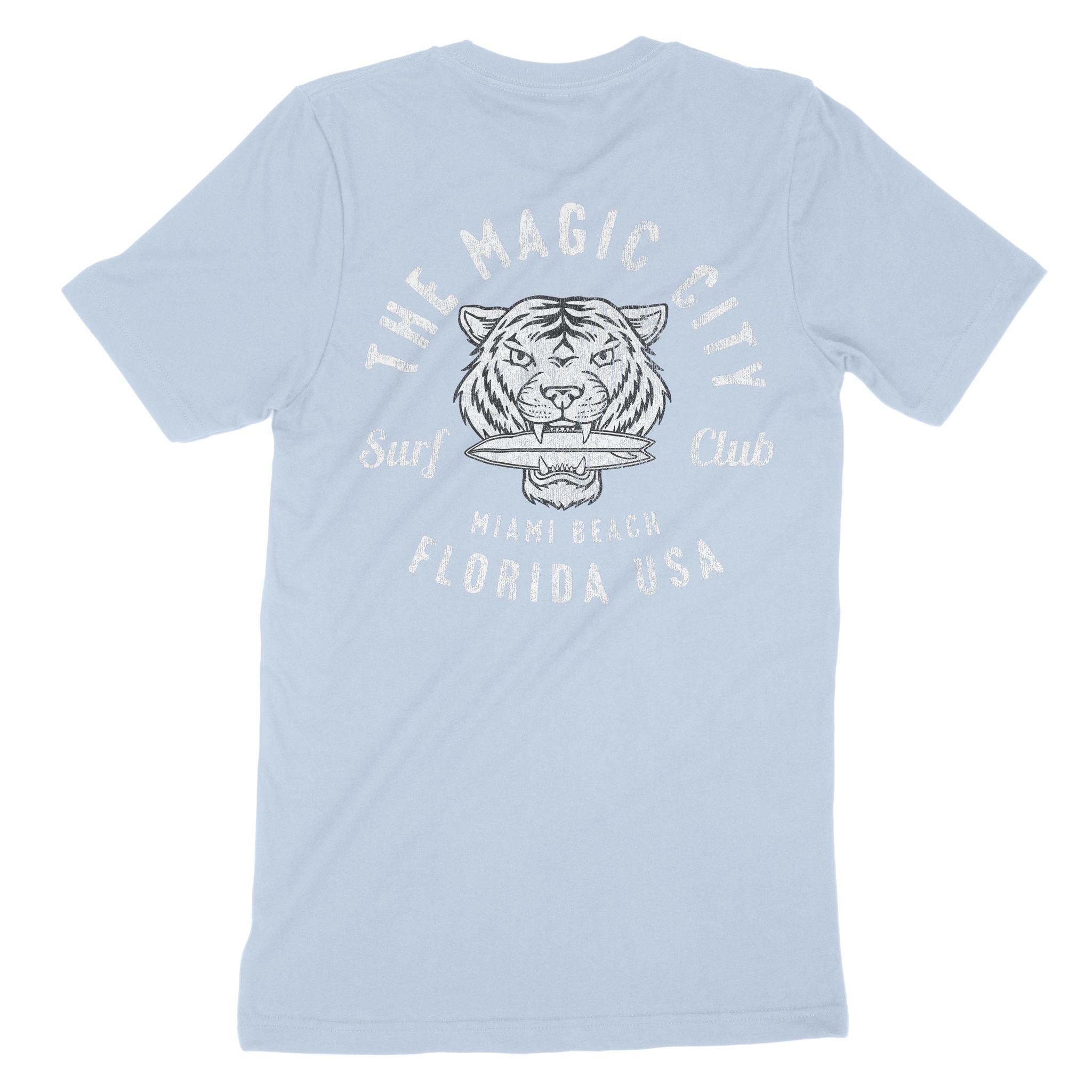 Miami Tiger Board T-Shirt in Baby Blue - back view