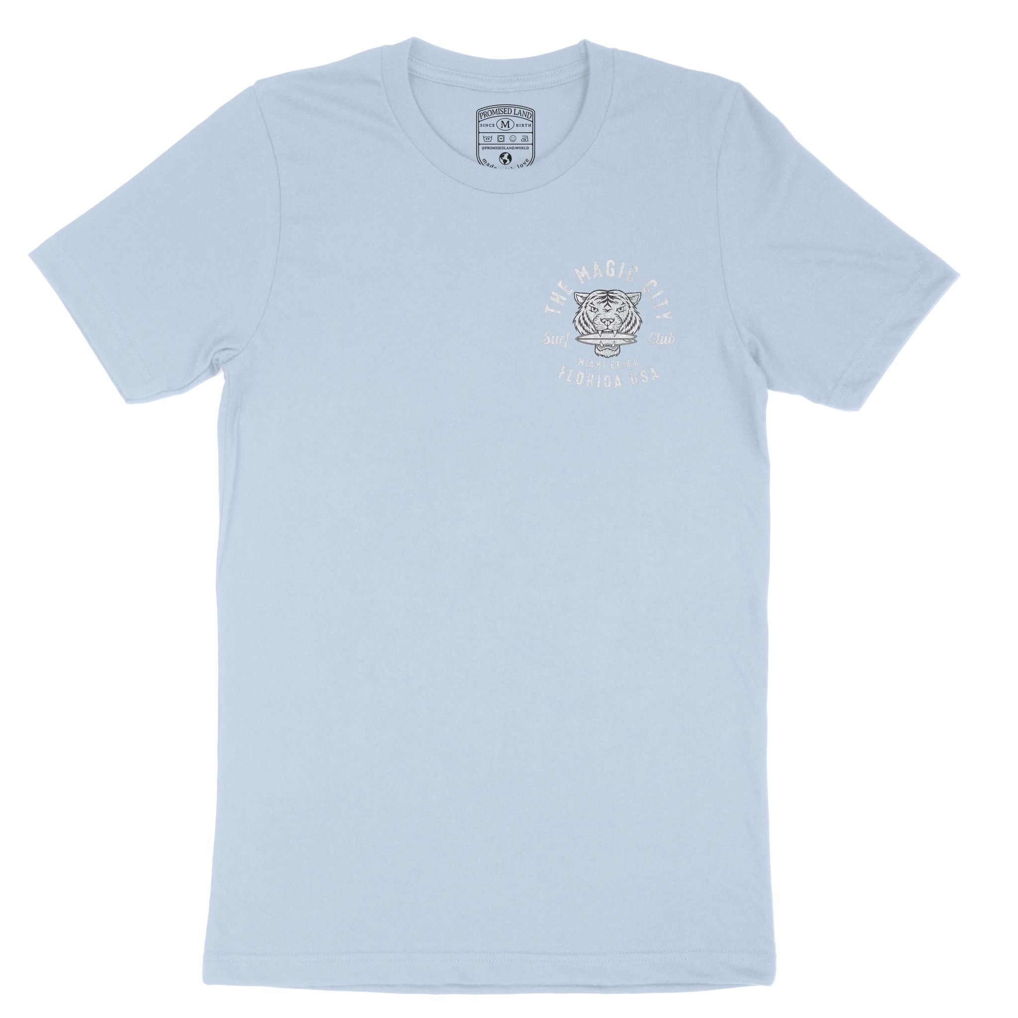 Miami Tiger Board T-Shirt in Baby Blue - front view