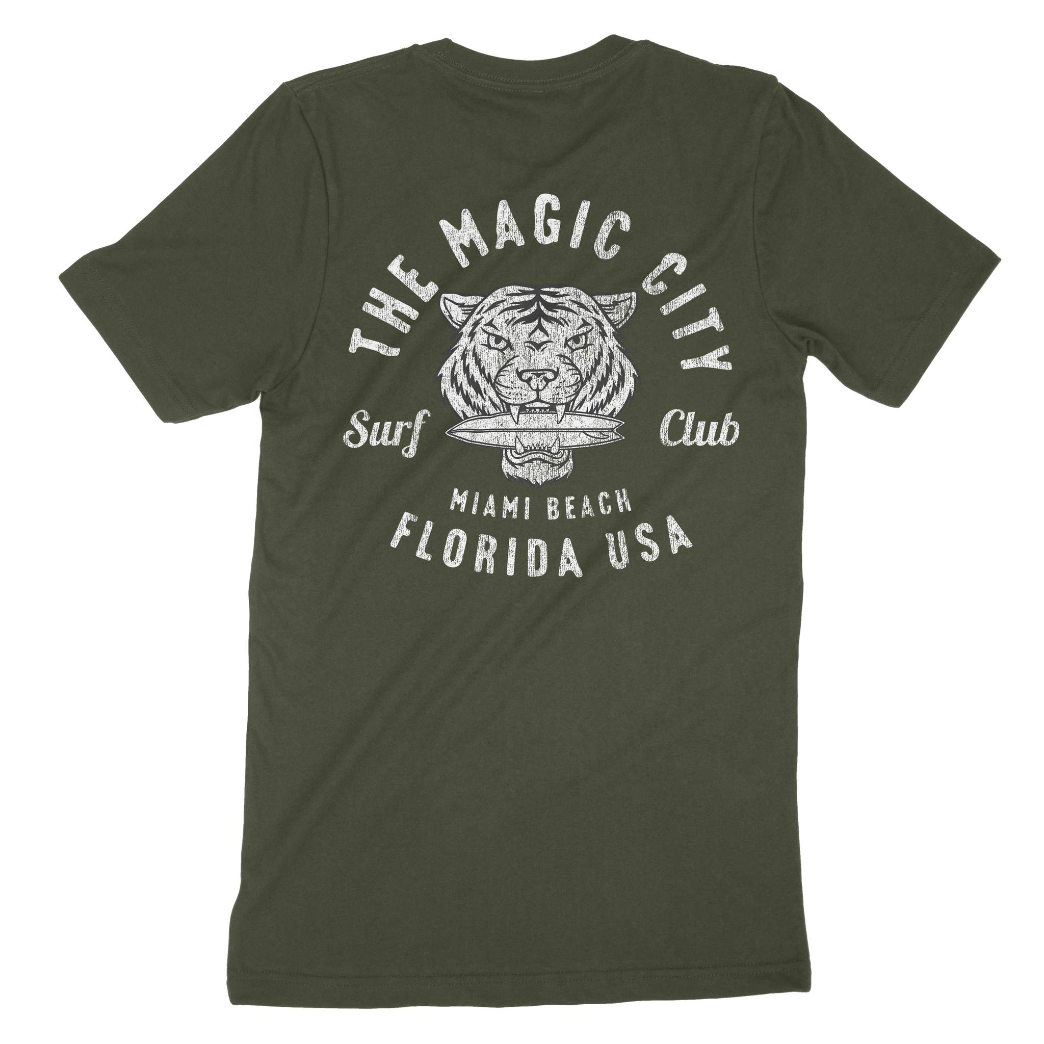 Miami Tiger Board T-Shirt in Military Green - back view