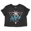 Asbury Park Triangle Palm Cropped Tee in Black - front view
