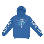 Miami Hoodie in Royal - front-sleeves view