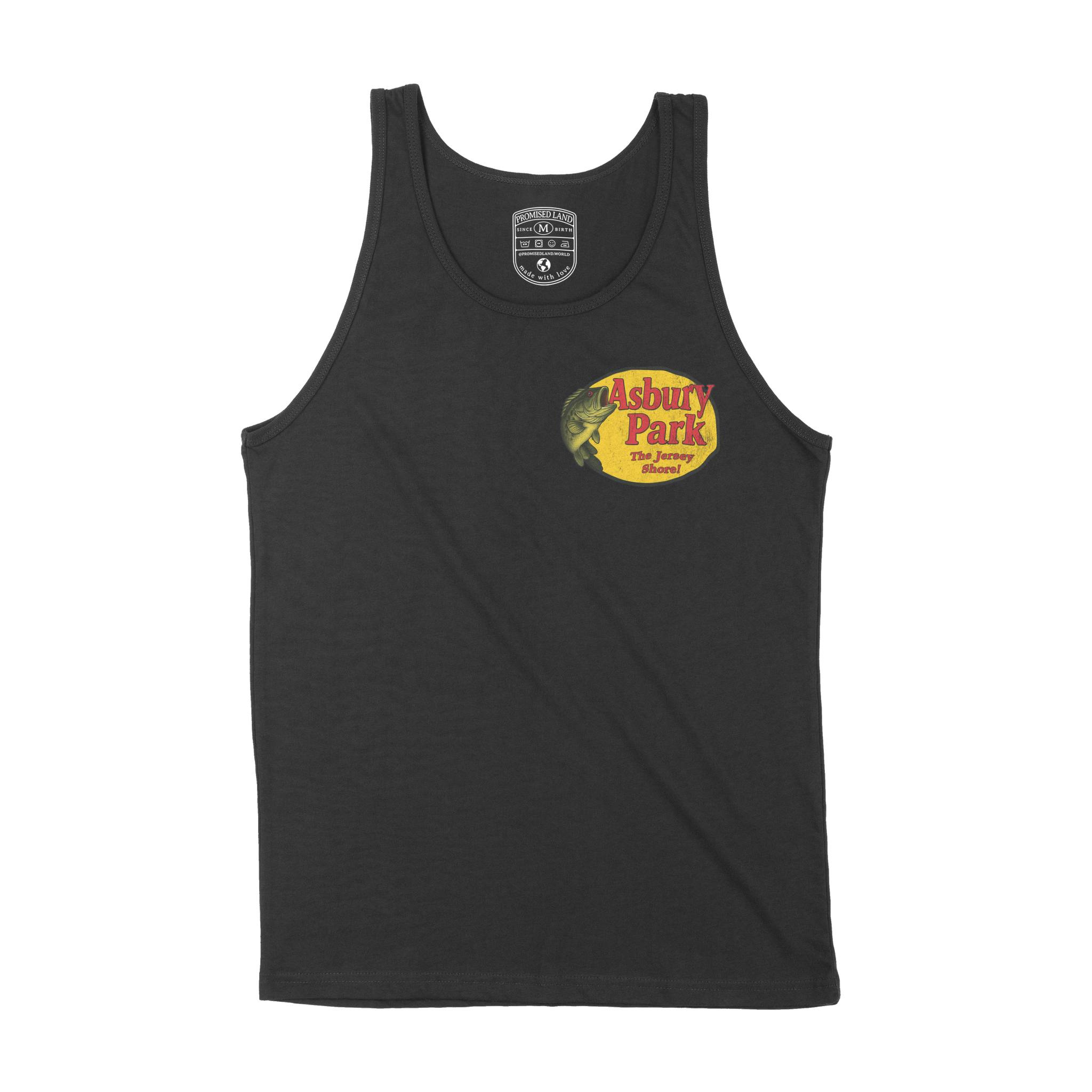 Asbury Park Jersey Shore Bass Tank Top in Black - front view