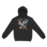 Asbury Park Winged Guitar Music Club Hoodie in Black - front view