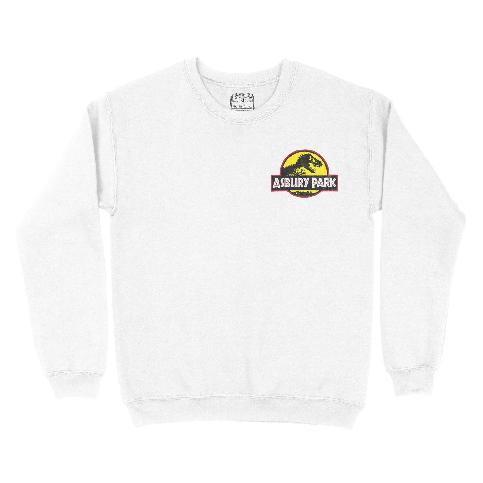 Asbury Park Dino Park Crewneck in White - front view