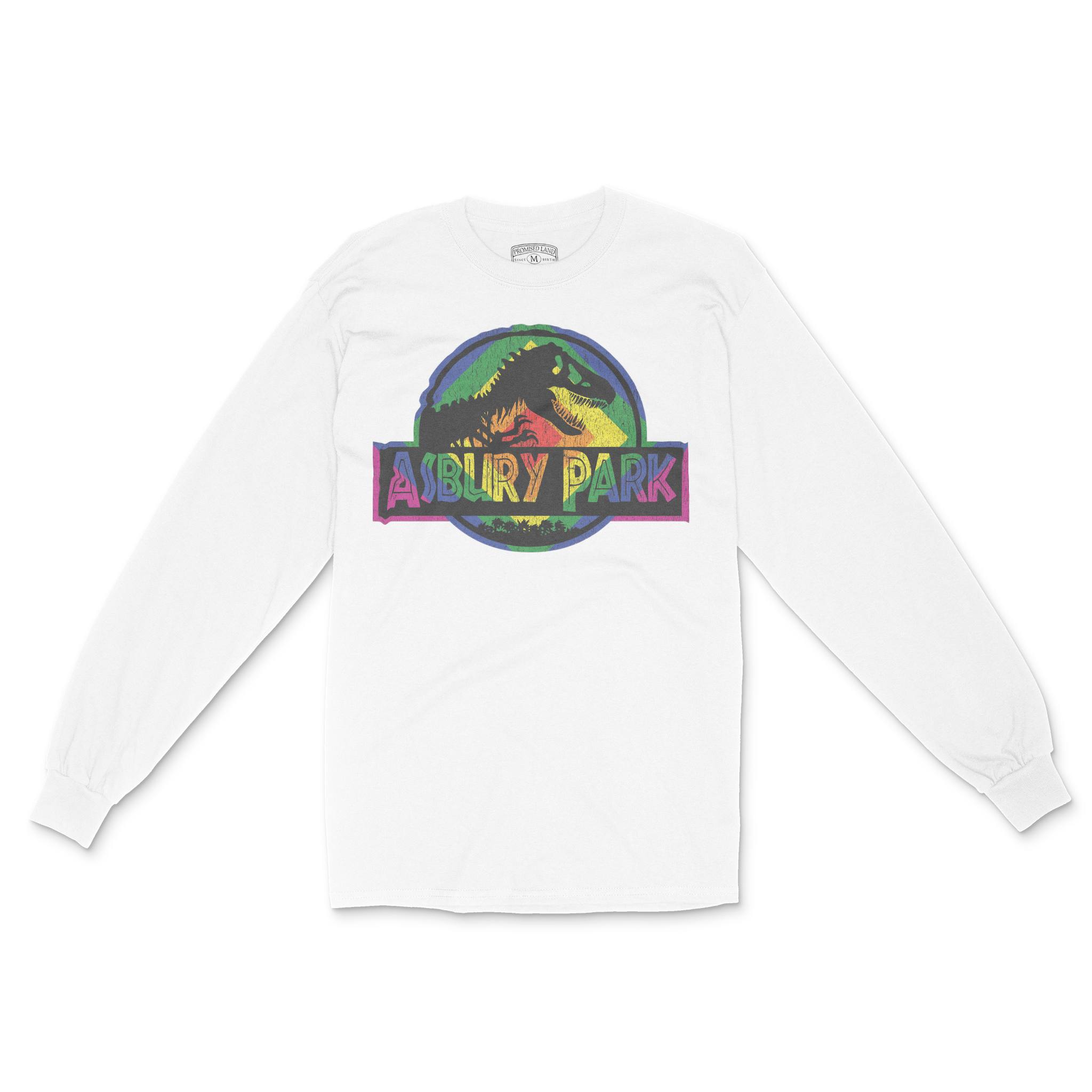 Asbury Park Dino Park Pride Longsleeve in White - front view