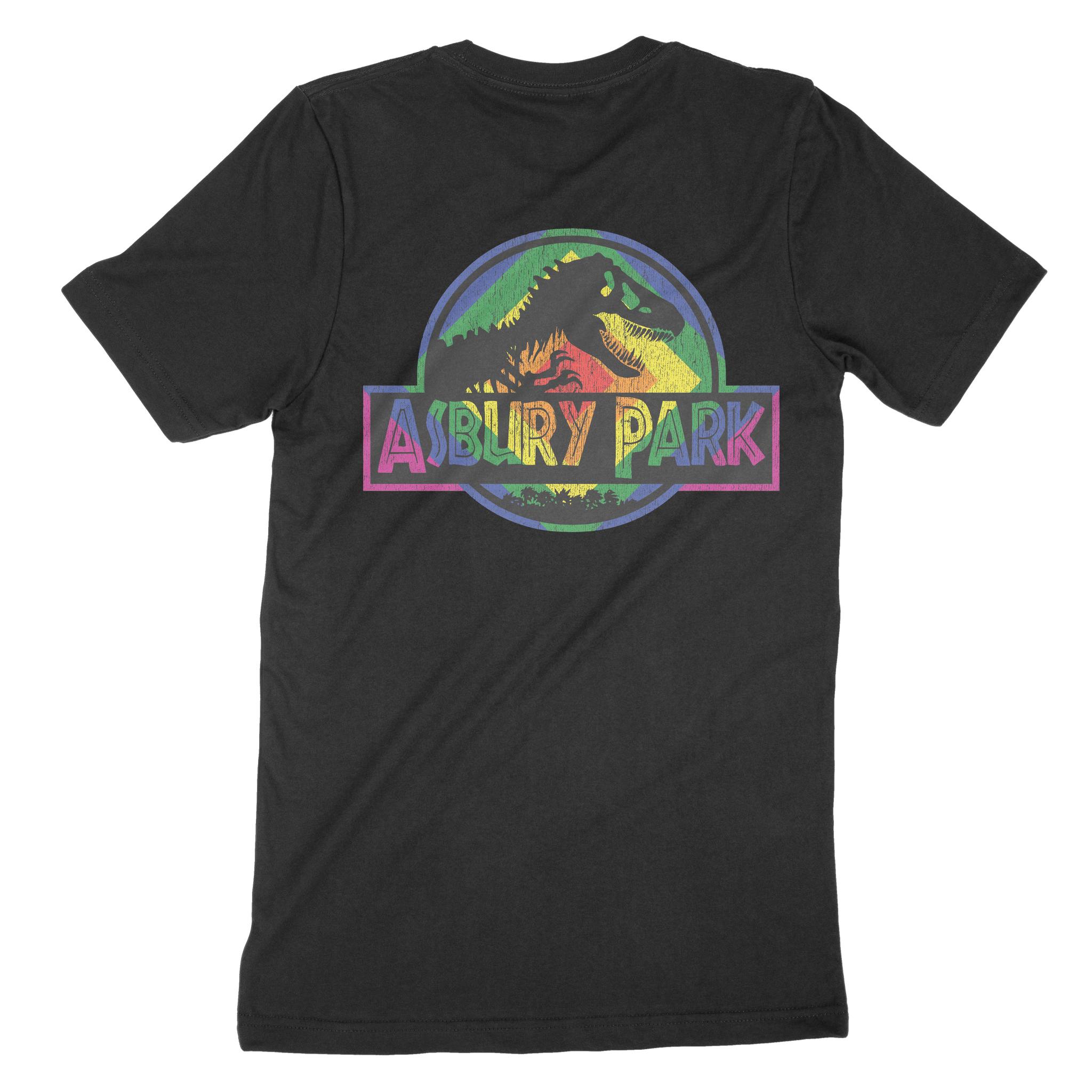 Asbury Park Dino Park Pride T-Shirt in Black - back view