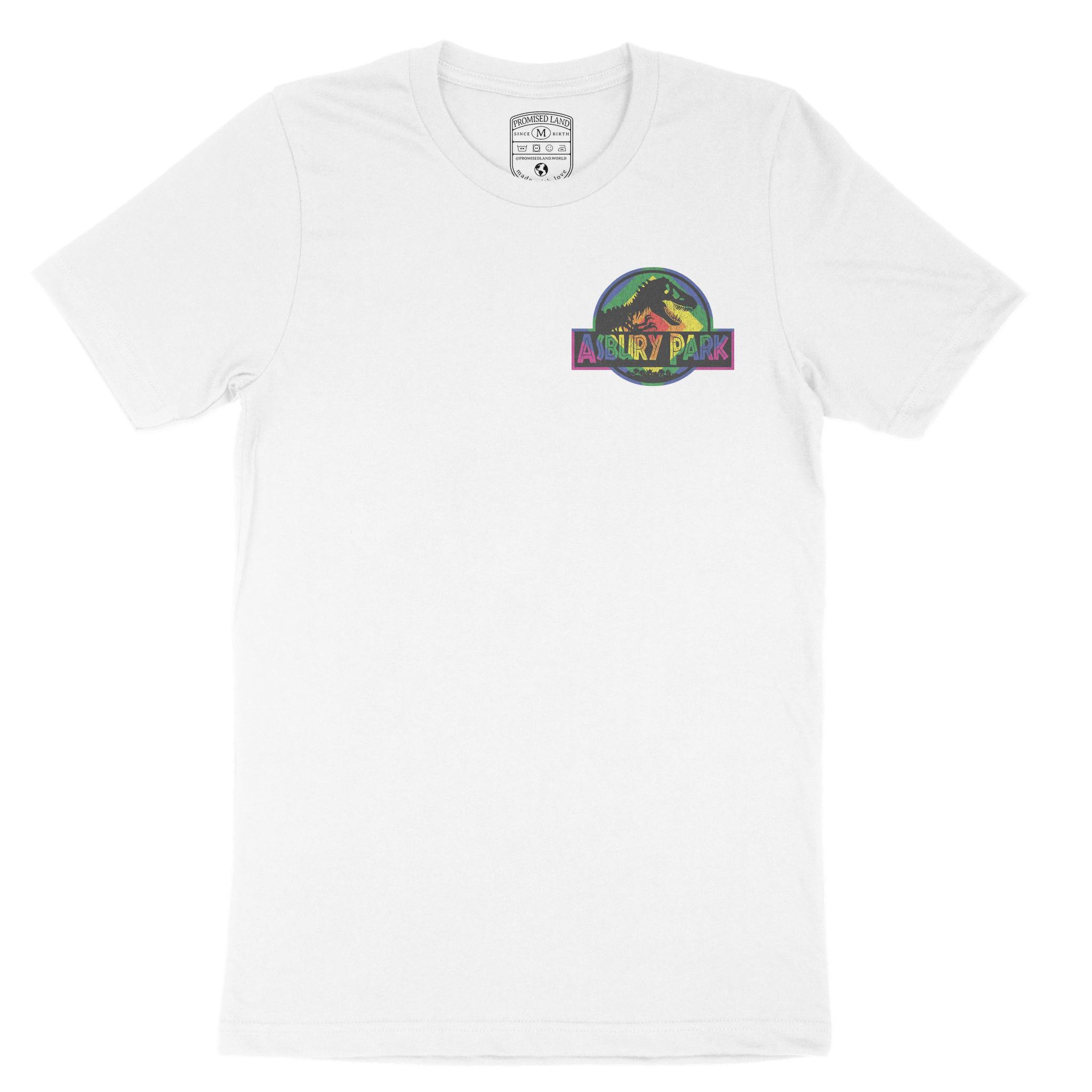 Asbury Park Dino Park Pride T-Shirt in White - front view
