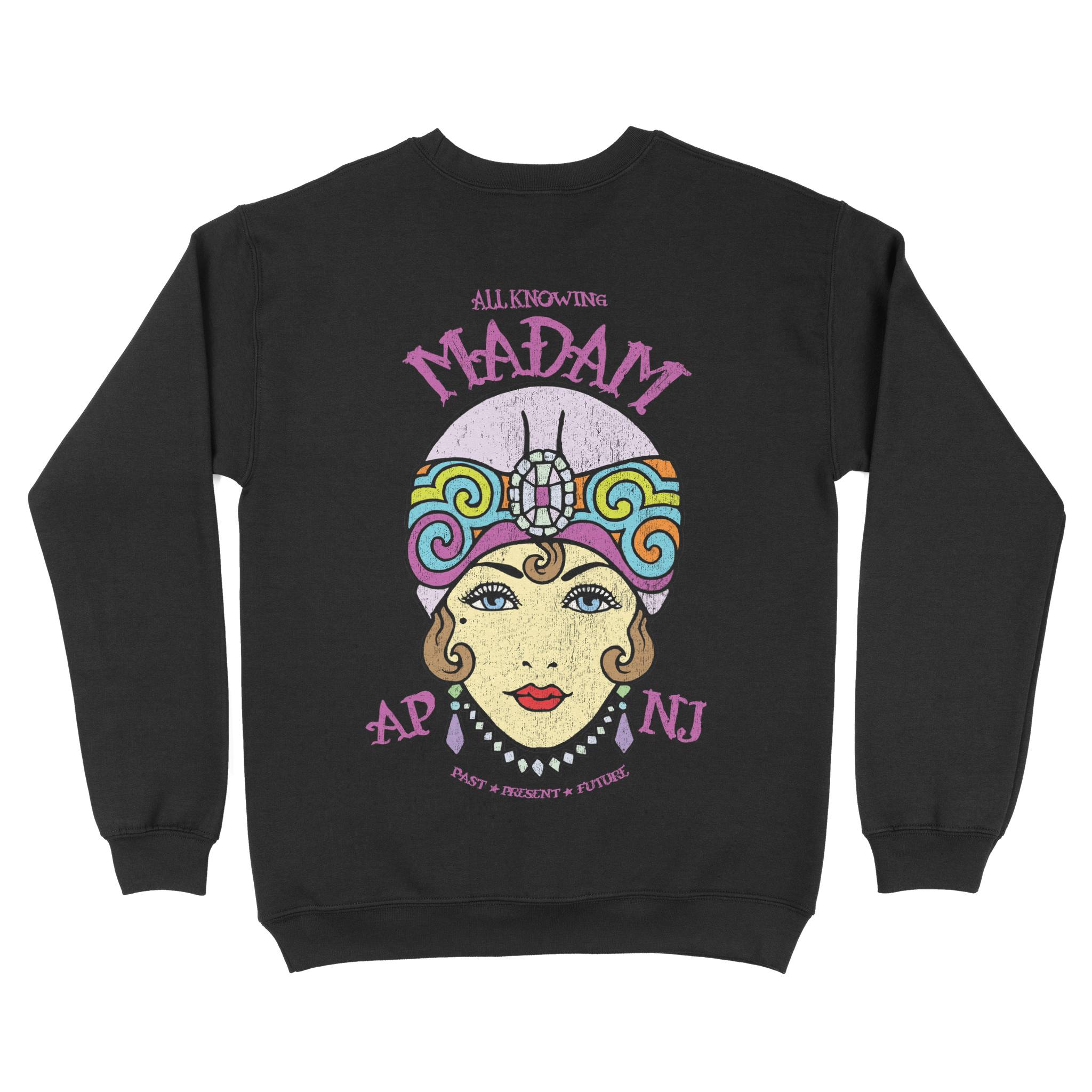 Asbury Park Madam Marie Crewneck in Black - back view