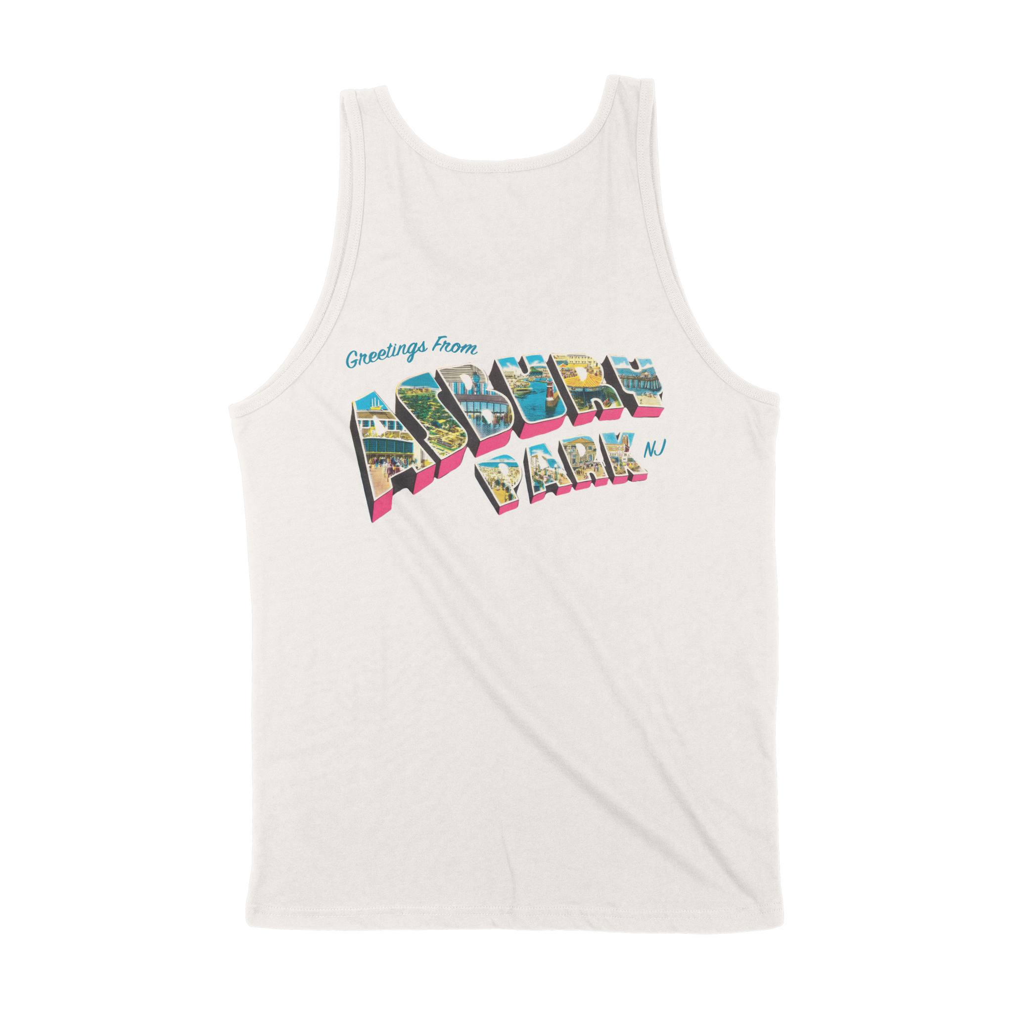 Asbury Park Greetings Postcard Tank Top in Vintage - back view