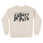 Asbury Park Greetings Script Crewneck in Natural - back view
