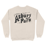 Asbury Park Greetings Script Crewneck in Natural - back view