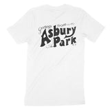 Asbury Park Greetings Script T-Shirt in White - back view
