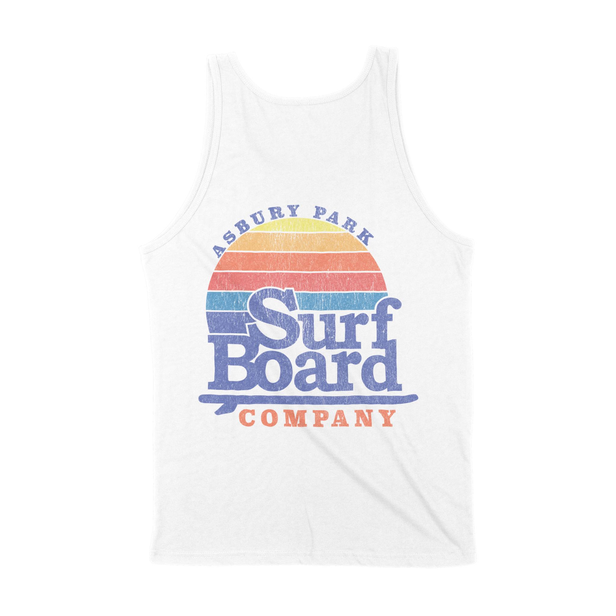 Asbury Park Surf Board Company Tank Top in White - back view