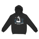 Asbury Park Jersey Shore Shark Hoodie in Black - front view