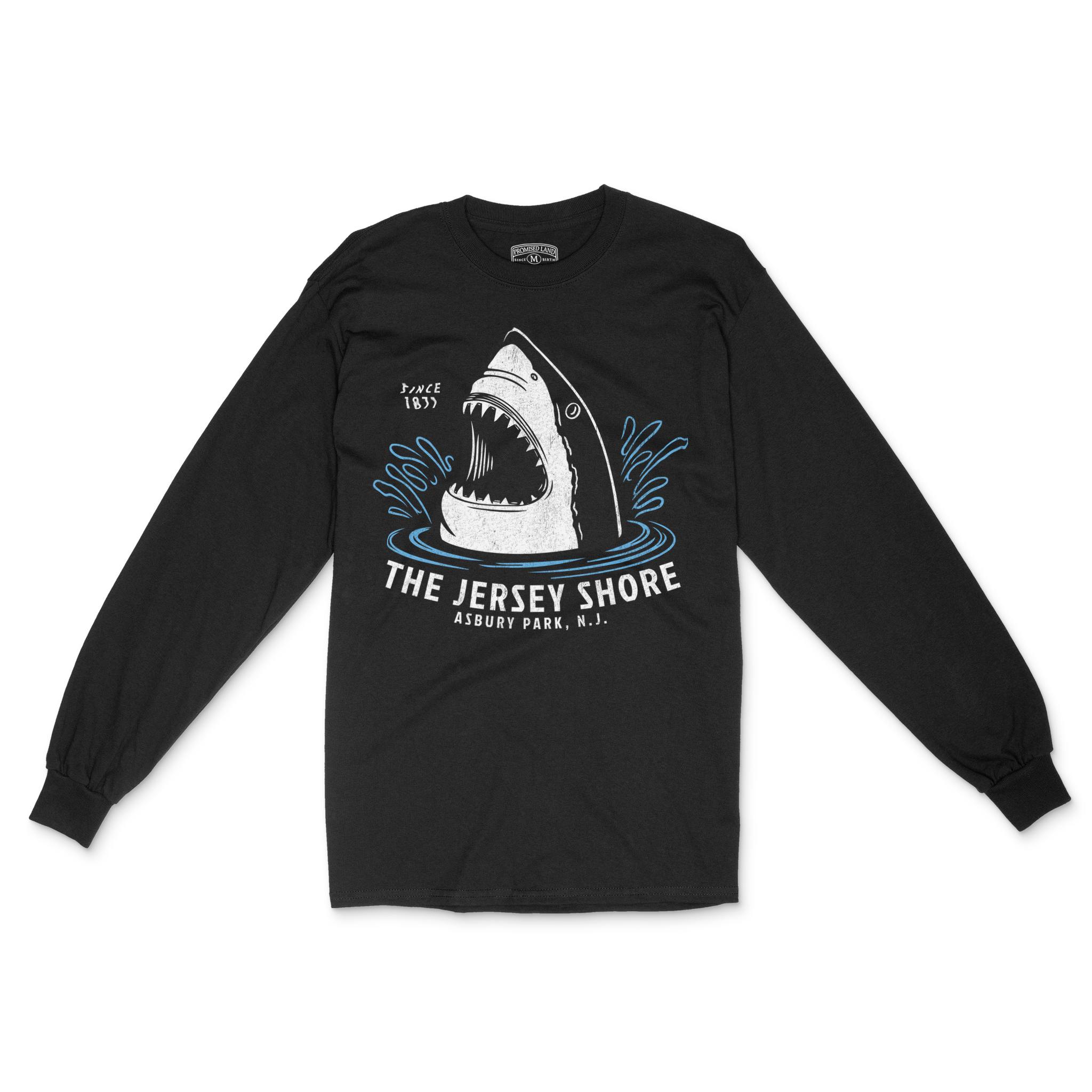 Asbury Park Jersey Shore Shark Longsleeve in Black - front view