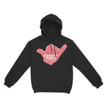 Asbury Park Foam Shaka Hoodie in Black - front view
