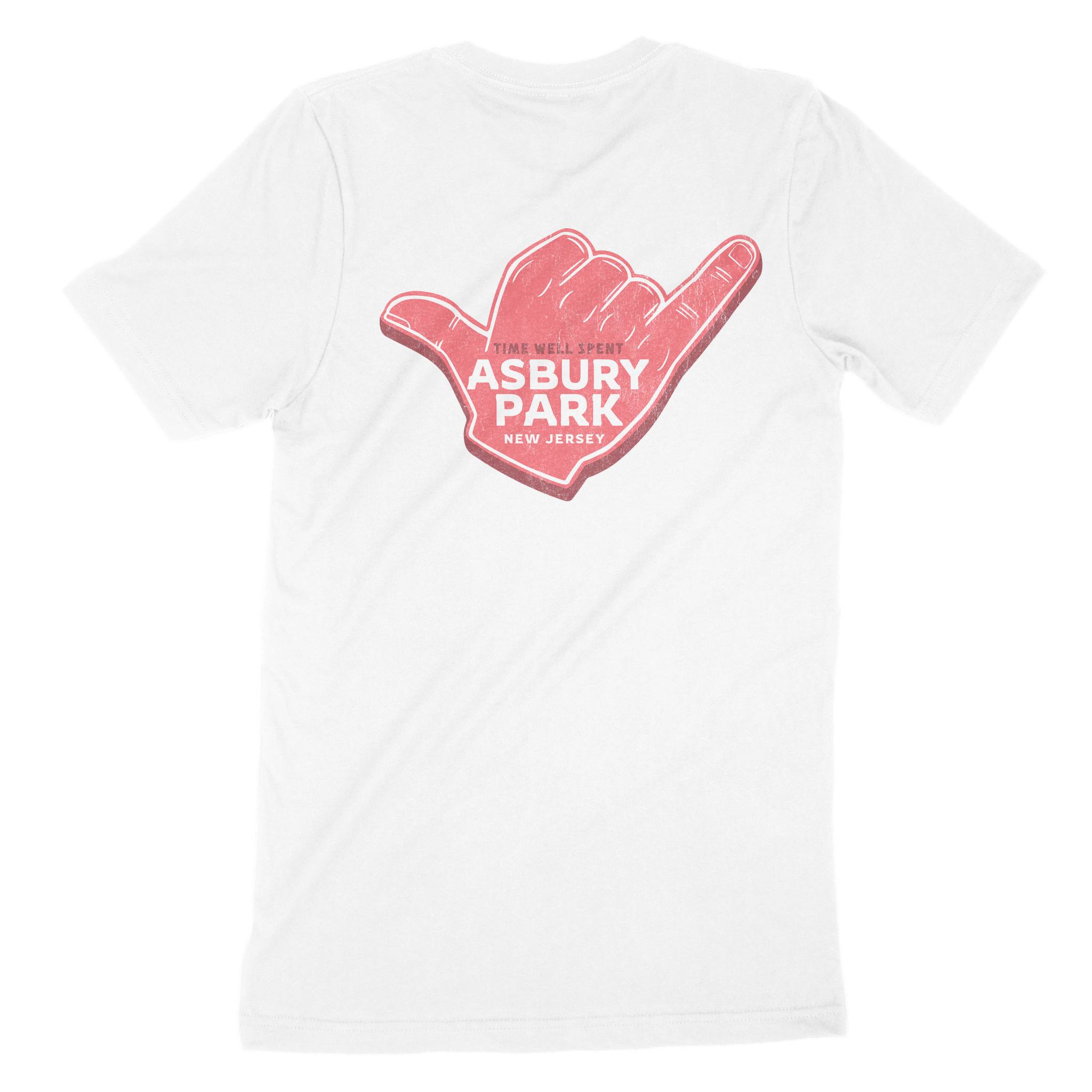 Asbury Park Foam Shaka T-Shirt in White - back view