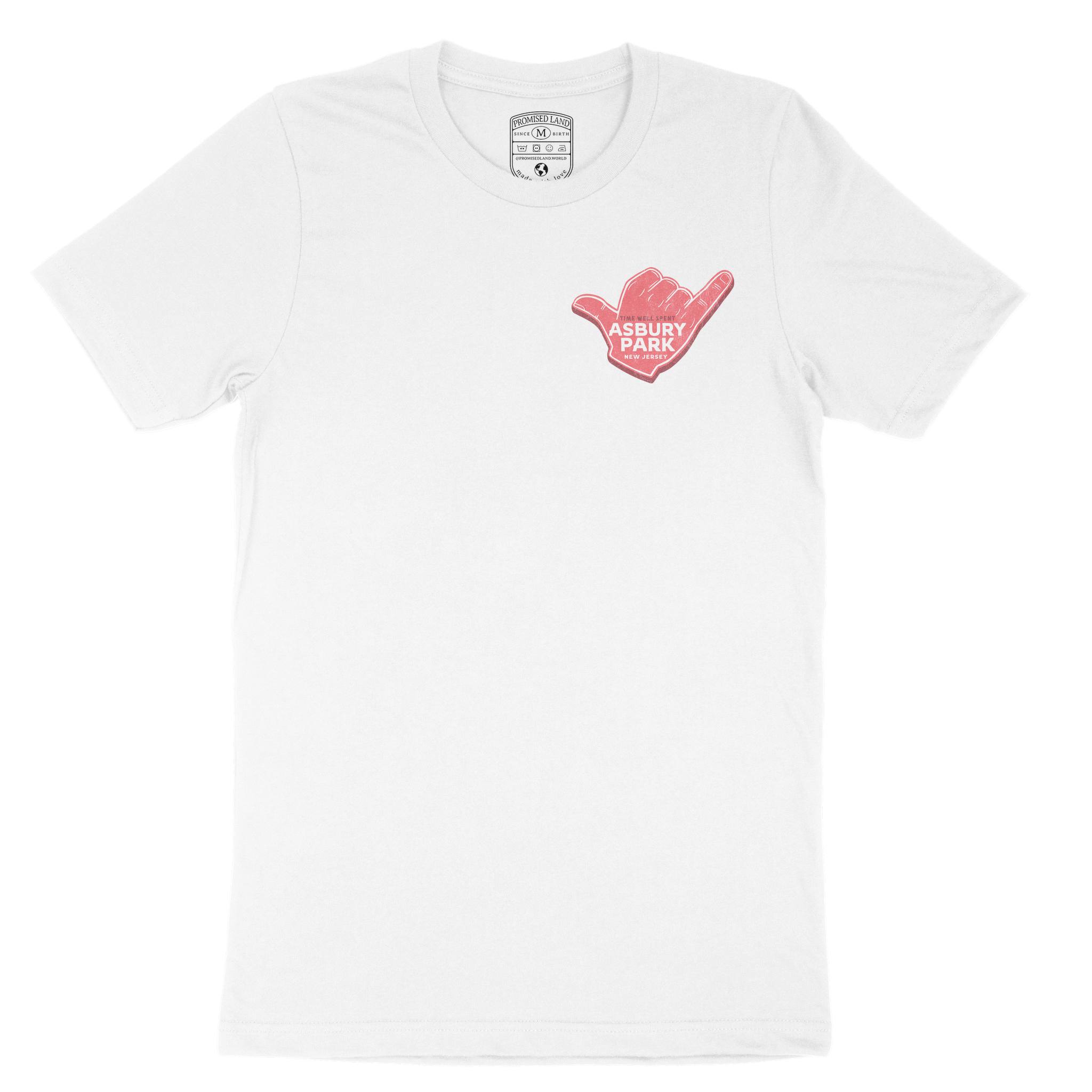 Asbury Park Foam Shaka T-Shirt in White - front view
