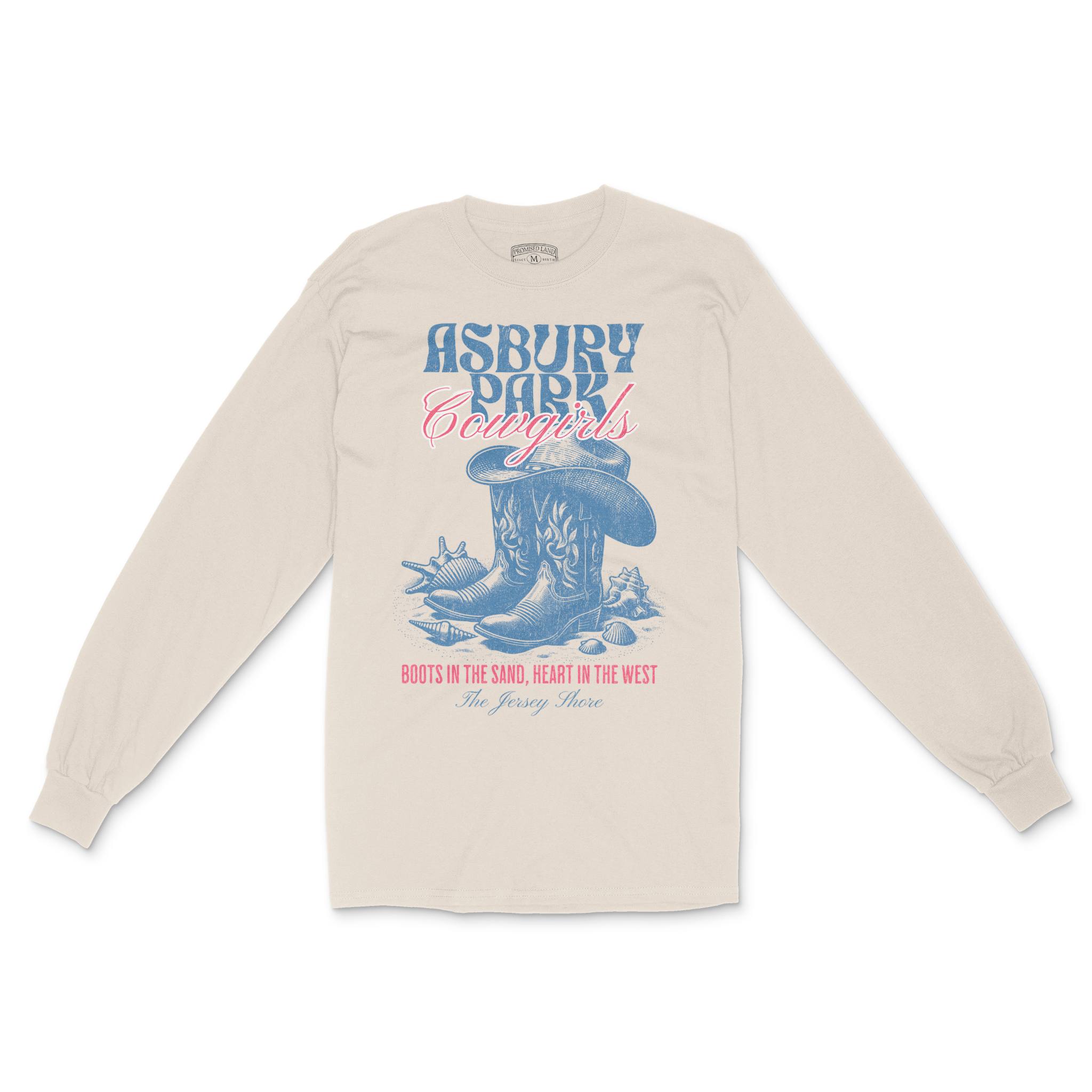 Asbury Park Cowgirls Boots Longsleeve in Natural - front view