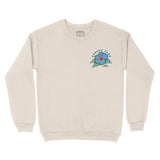 Asbury Park Hibiscus Blue Crewneck in Natural - front view