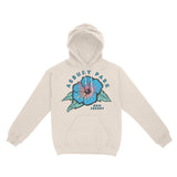 Asbury Park Hibiscus Blue Hoodie in Natural - front view
