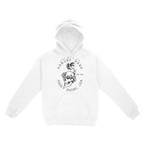 Asbury Park Land Meets Sea Skull Hoodie in White - front view