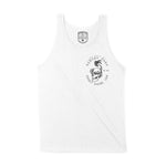 Asbury Park Land Meets Sea Skull Tank Top in White - front view
