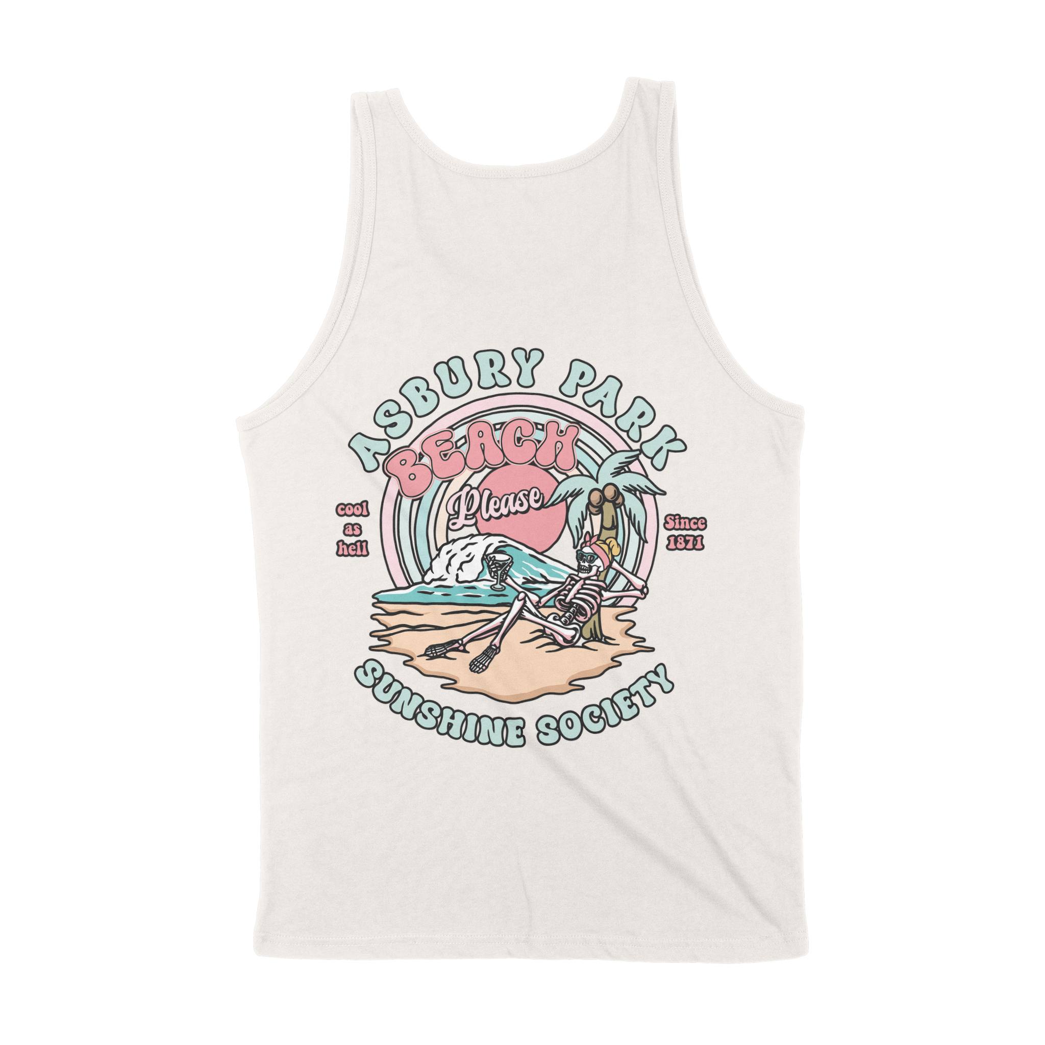 Asbury Park Beach Please Tank Top in Vintage - back view