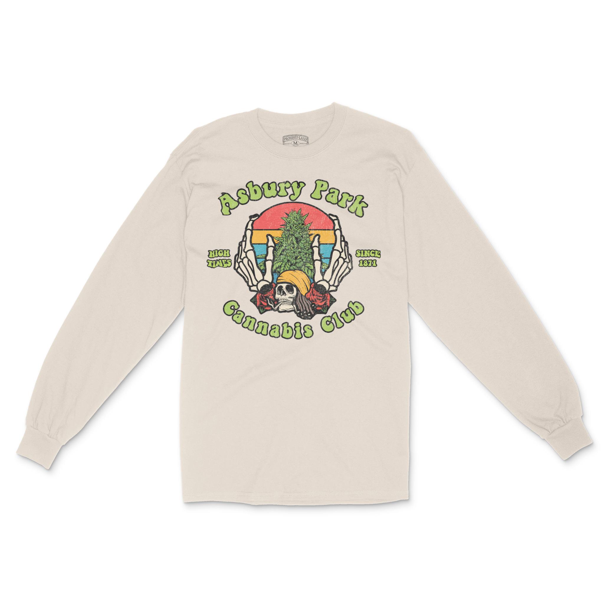Asbury Park Cannabis Club Longsleeve in Natural - front view