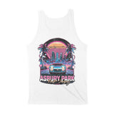 Asbury Park Synthwave Drive Tank Top in White - back view