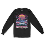Asbury Park Synthwave Drive Longsleeve in Black - front view