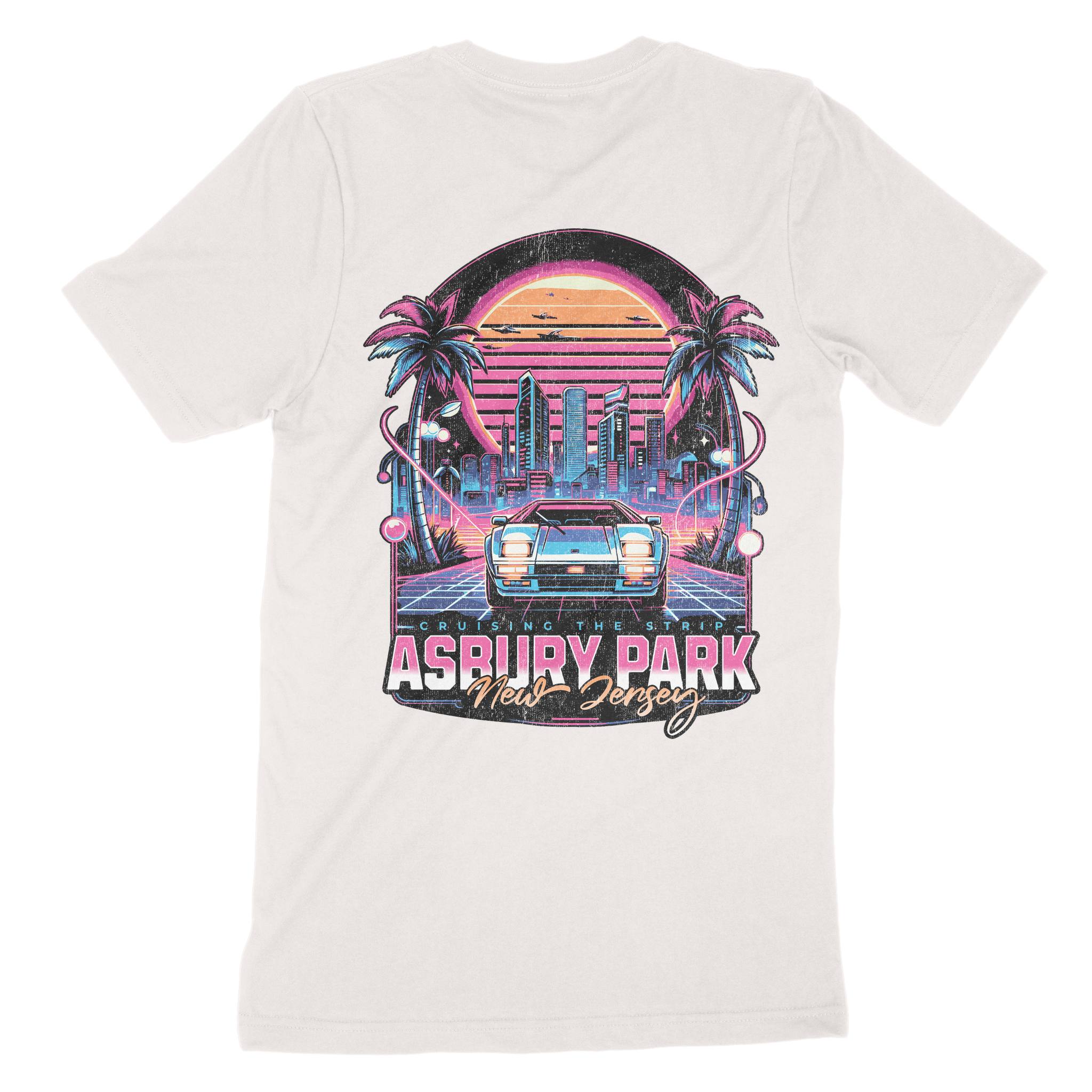 Asbury Park Synthwave Drive T-Shirt in Vintage - back view