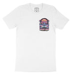 Asbury Park Synthwave Drive T-Shirt in White - front view