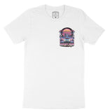 Asbury Park Synthwave Drive T-Shirt in White - front view
