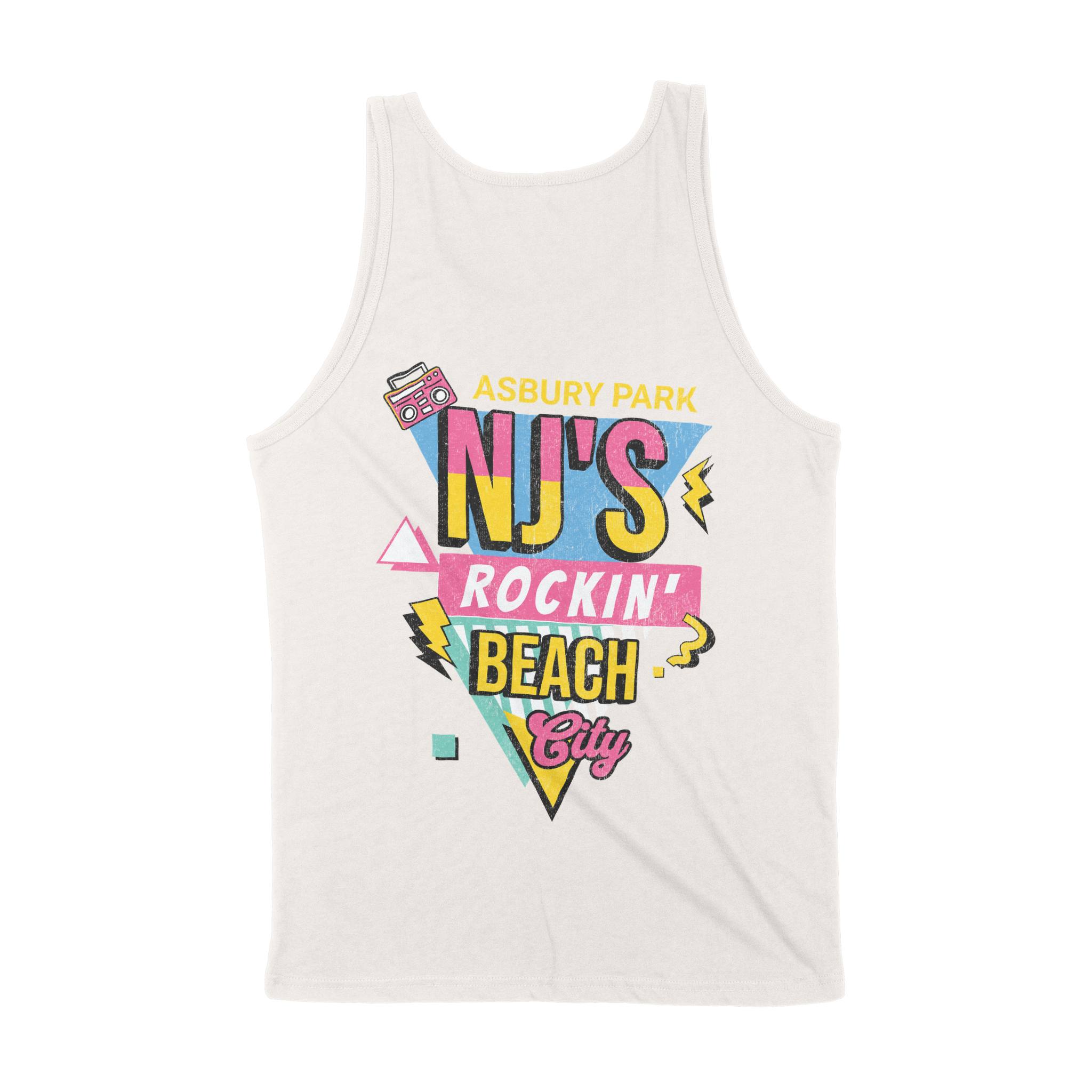 Asbury Park Rockin Beach City Tank Top in Vintage - back view