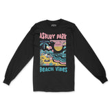 Asbury Park Beach Vibes Longsleeve in Black - front view
