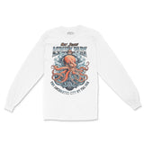 Asbury Park Octopus Captain Longsleeve in White - front view