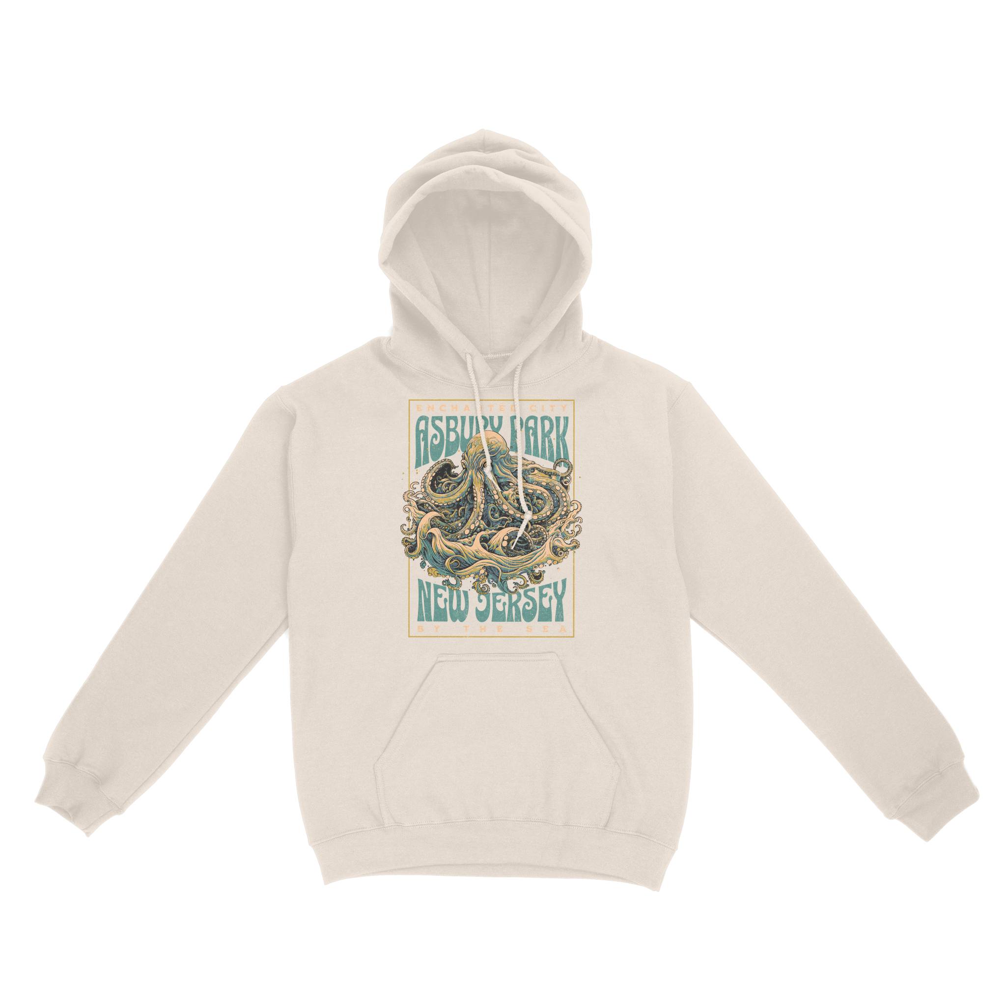 Asbury Park Enchanted Octopus Hoodie in Natural - front view
