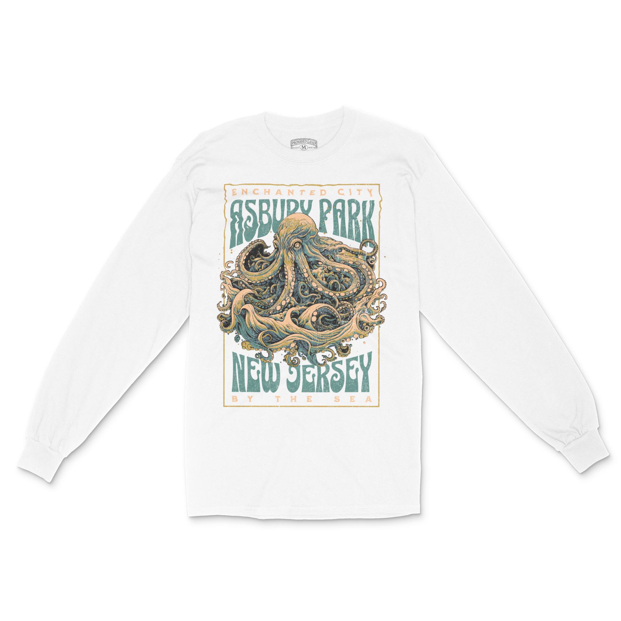 Asbury Park Enchanted Octopus Longsleeve in White - front view