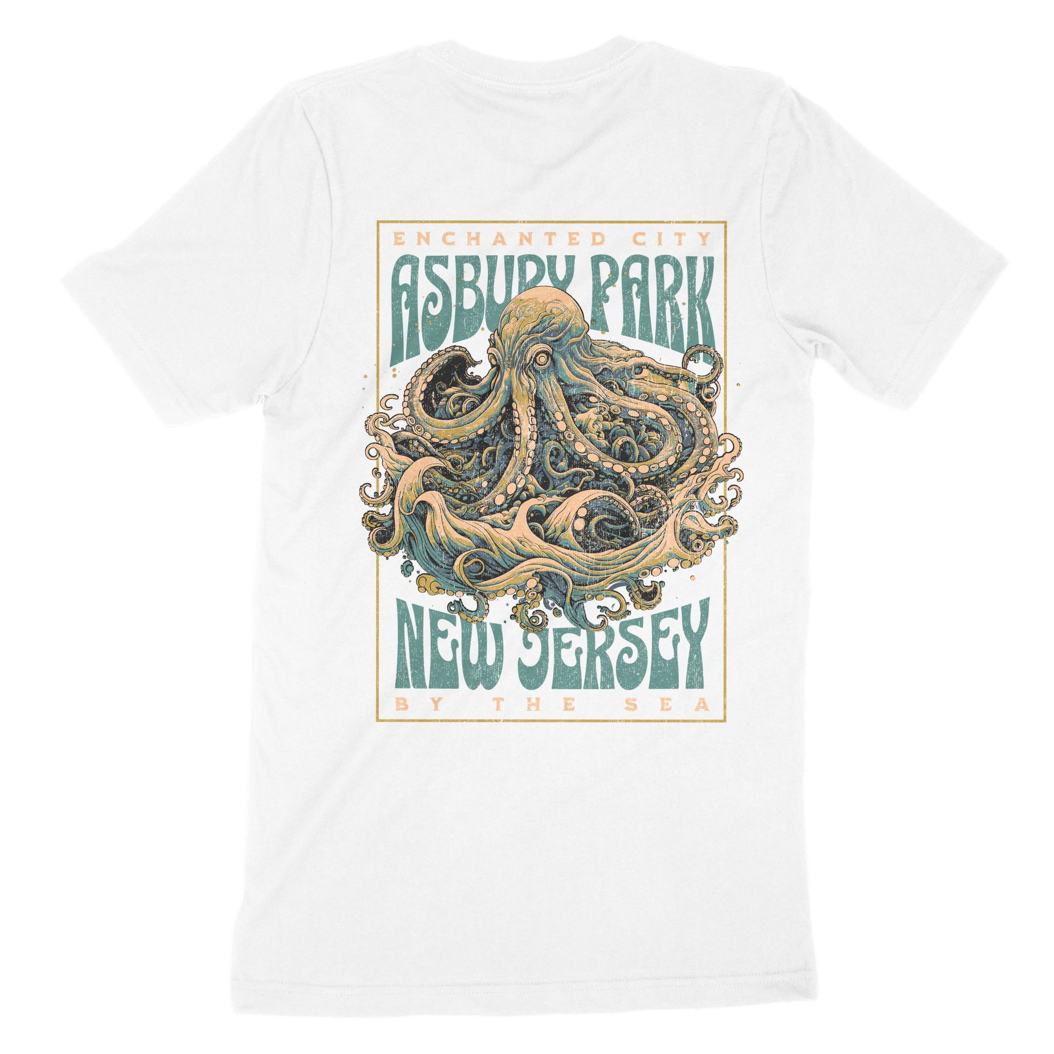 Asbury Park Enchanted Octopus T-Shirt in White - back view