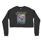 Asbury Park Coral Mermaid Cropped Crew in Black - front view