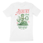 Asbury Park Saddles Mermaid T-Shirt in White - back view